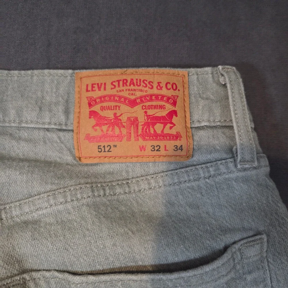 Levi's 512 Slim Taper Jeans Mens 32x34 Sage Green Denim Pants 28833-0614